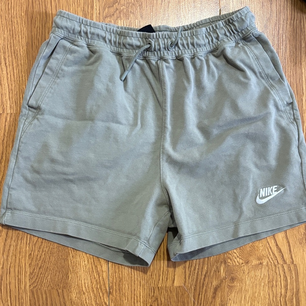 Nike Olive/Gray Drawstring Athletic Shorts